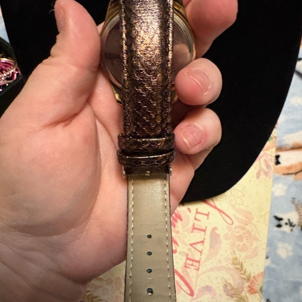 Mudd Gold and Dark Brown Crystal-Embellished Watch - Picture 4 of 6